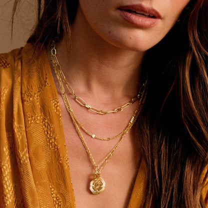 Citrine November Birthstone Charm Necklace 18ct Gold Plate