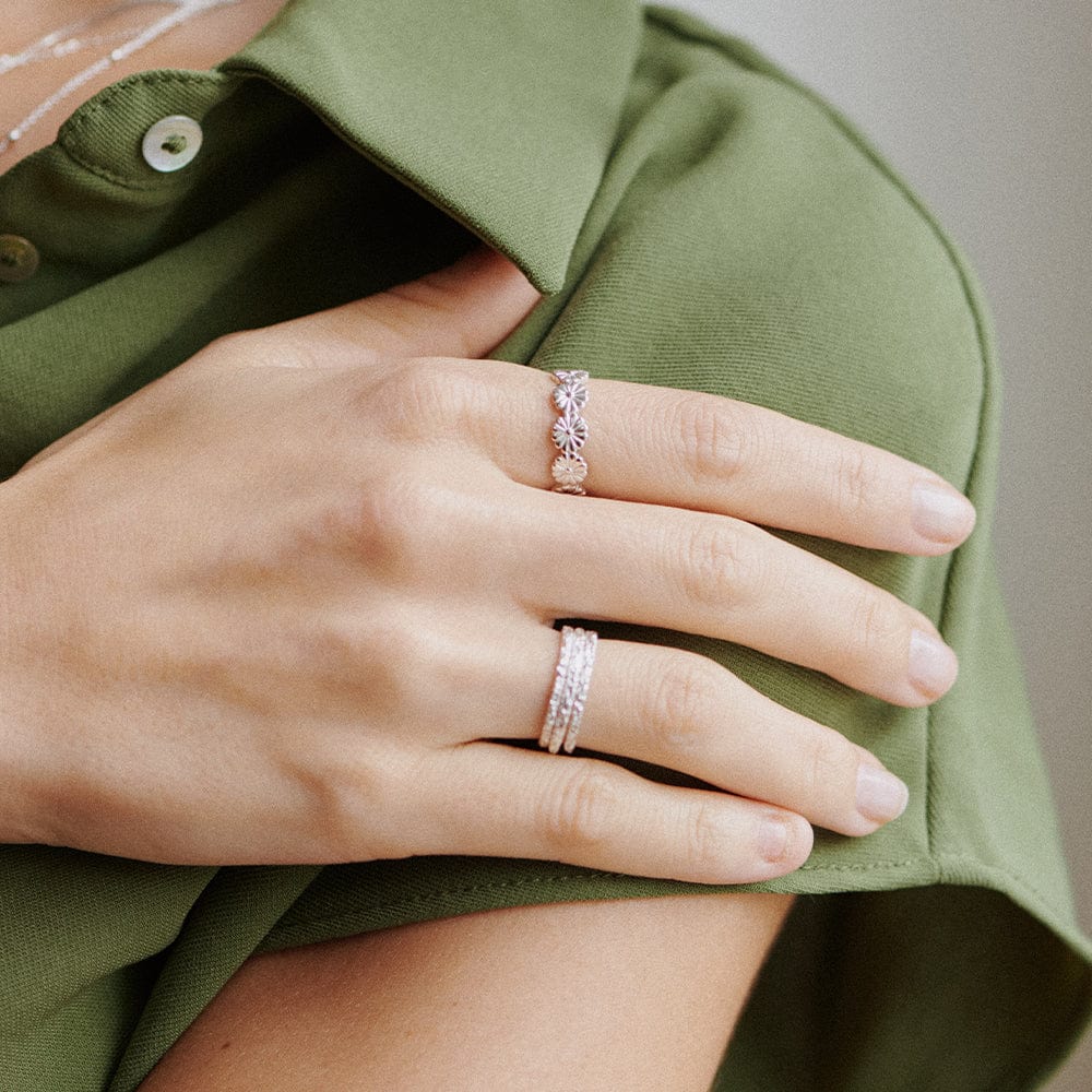 Coral Stacking Ring Sterling Silver