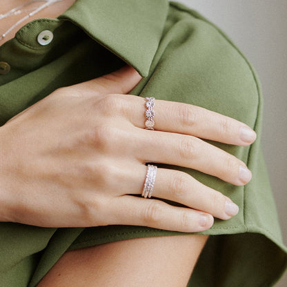Coral Stacking Ring Sterling Silver