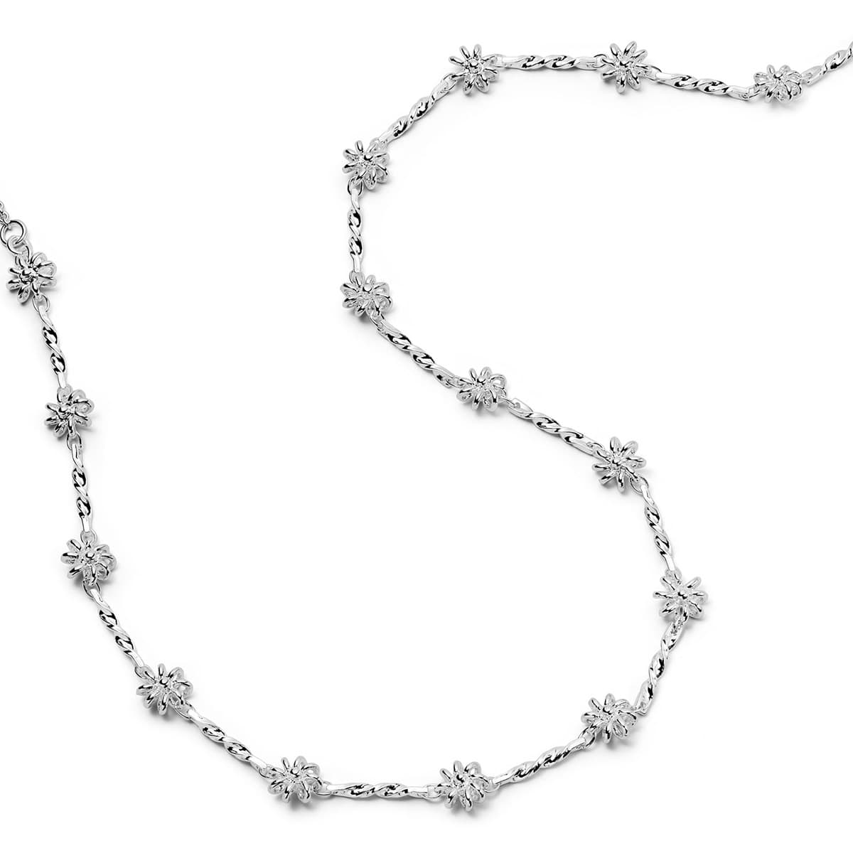 Daisy Chain Twist Necklace Silver Plate