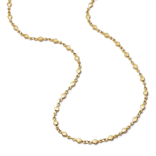 Diamond Disc Chain Necklace 18ct Gold Plate