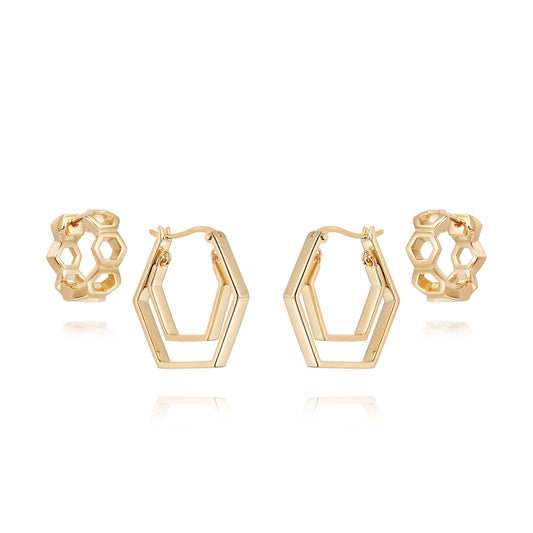 Dynamic Duo Huggie Earring Stack