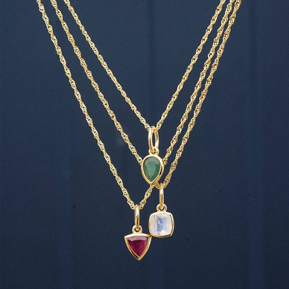 Birthstone Charm Necklace 18ct Gold Plate