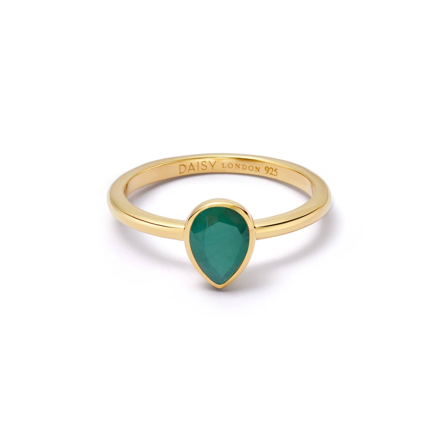 Emerald May Birthstone Ring 18ct Gold Plate