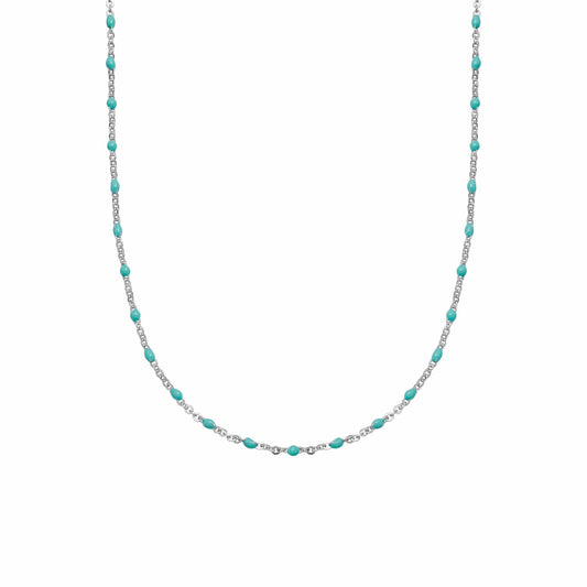 Enamel Beaded Necklace Sterling Silver