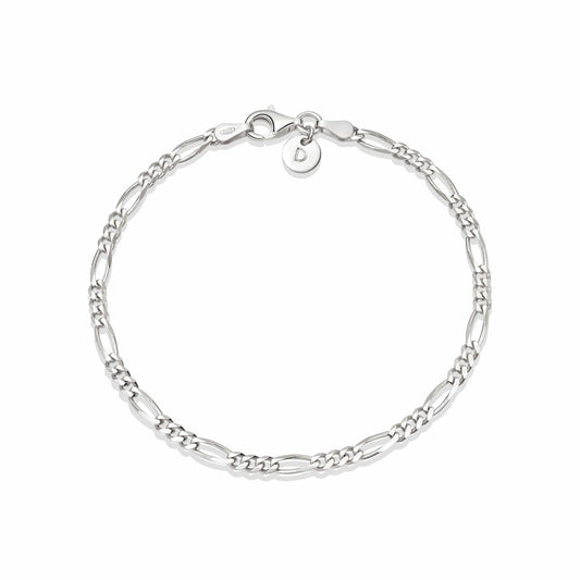 Fine Figaro Chain Bracelet Sterling Silver