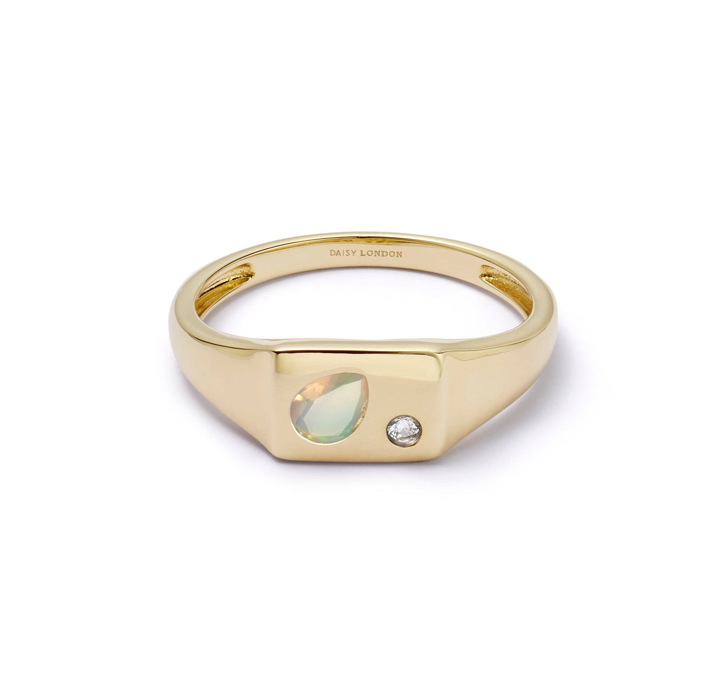 Estée Lalonde Birthstone Signet Ring 14ct Solid Gold