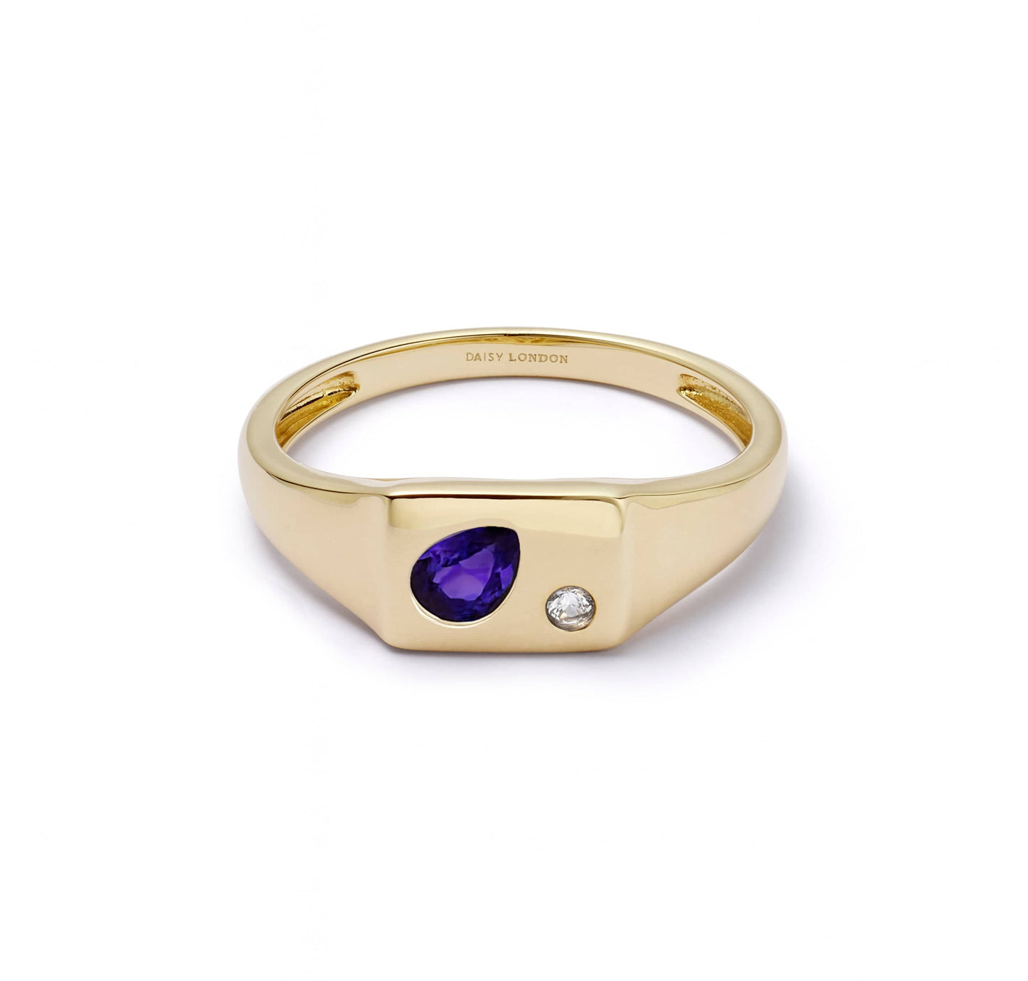 Estée Lalonde Birthstone Signet Ring 14ct Solid Gold