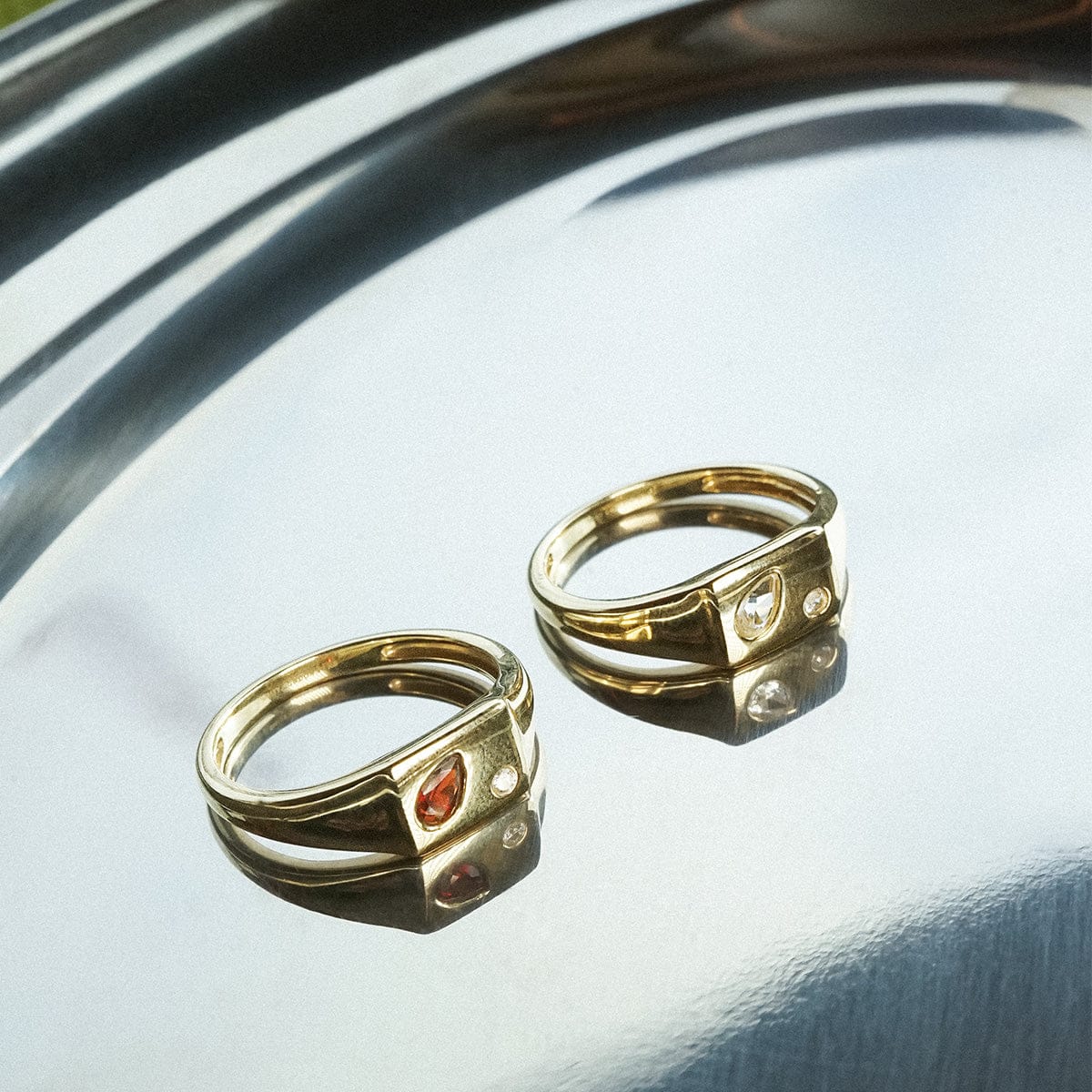 Estée Lalonde Birthstone Signet Ring 14ct Solid Gold