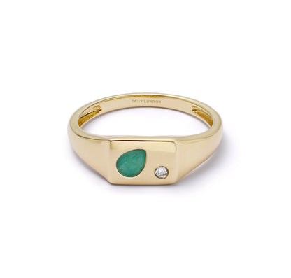 Estée Lalonde Birthstone Signet Ring 18ct Gold Plate
