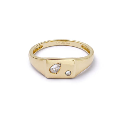 Estée Lalonde Birthstone Signet Ring 9ct Solid Gold