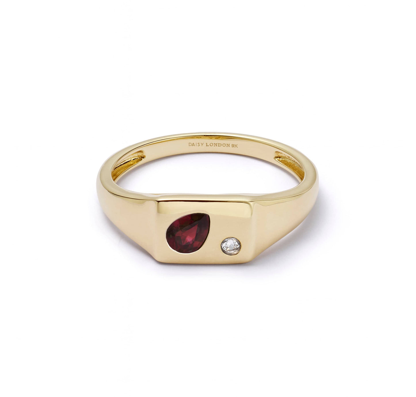 Estée Lalonde Birthstone Signet Ring 9ct Solid Gold