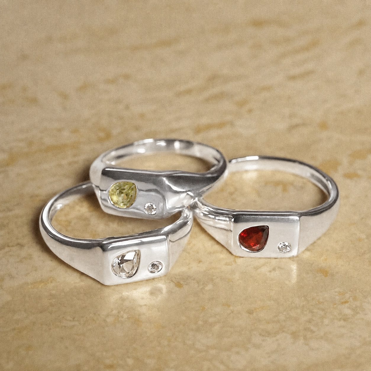 Estée Lalonde Birthstone Signet Ring Sterling Silver