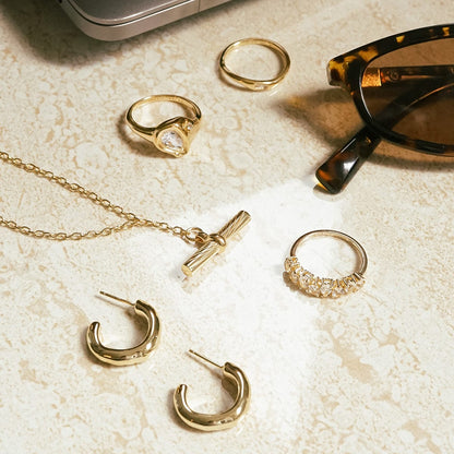 Estée Lalonde Chunky Organic Hoop Earrings 18ct Gold Plate