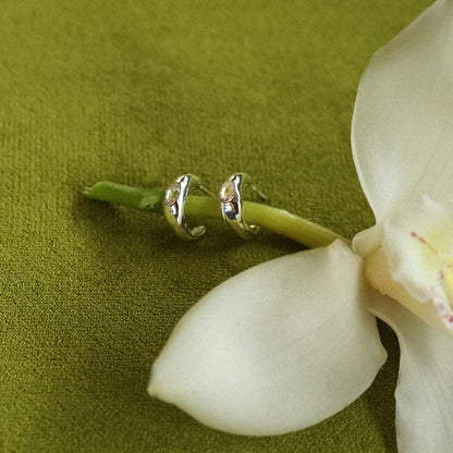 Estée Lalonde Chunky Sapphire Hoop Earrings Sterling Silver