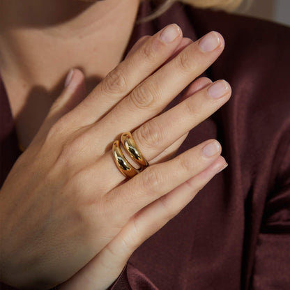 Estée Lalonde Duo Dome Layering Set 18ct Gold Plate