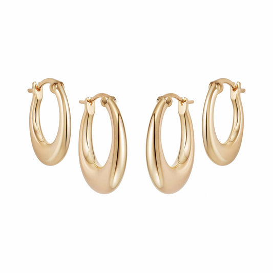 Estée Lalonde Ellipse Earring Layering Set 18ct Gold Plate