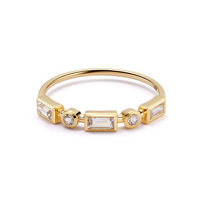 Estée Lalonde Fine Baguette Sapphire Ring 14ct Solid Gold