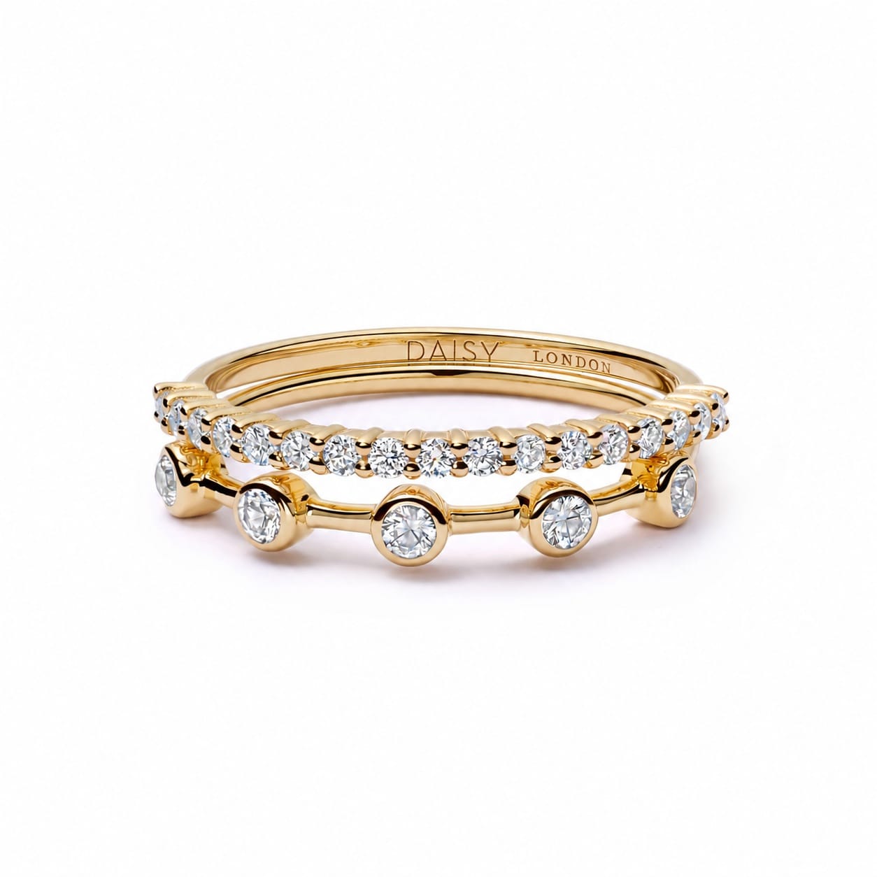 Estée Lalonde Fine Diamond And Sapphire Ring Stack 14ct Solid Gold