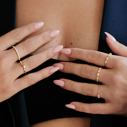 Estée Lalonde Fine Diamond Ring Stack 14ct Solid Gold