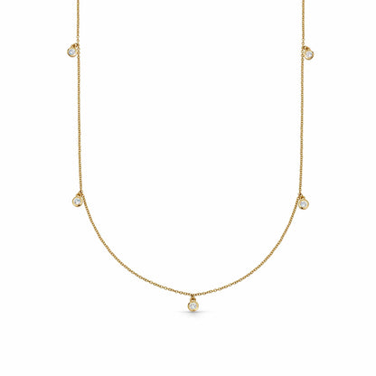 Estée Lalonde Fine Diamond Station Necklace 14ct Solid Gold
