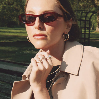 Estée Lalonde Goddess Glow Hoop Earrings 18ct Gold Plate