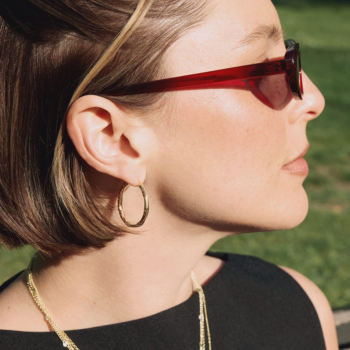 Estée Lalonde Goddess Glow Hoop Earrings 18ct Gold Plate