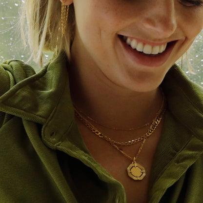 Estée Lalonde Octagonal Necklace 18ct Gold Plate