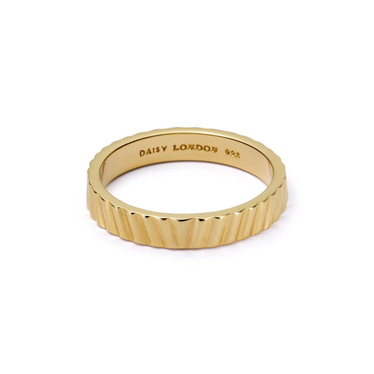 Estée Lalonde Sunburst Chunky Stacking Ring 18ct Gold Plate