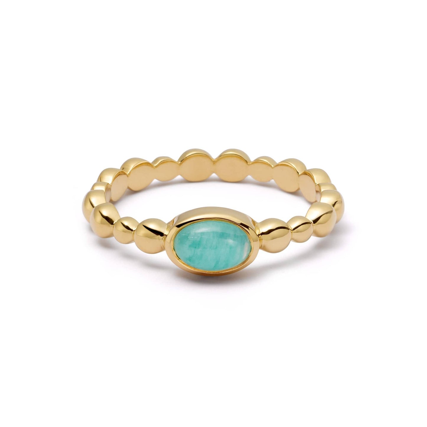 Healing Stone Bobble Ring 18ct Gold Plate