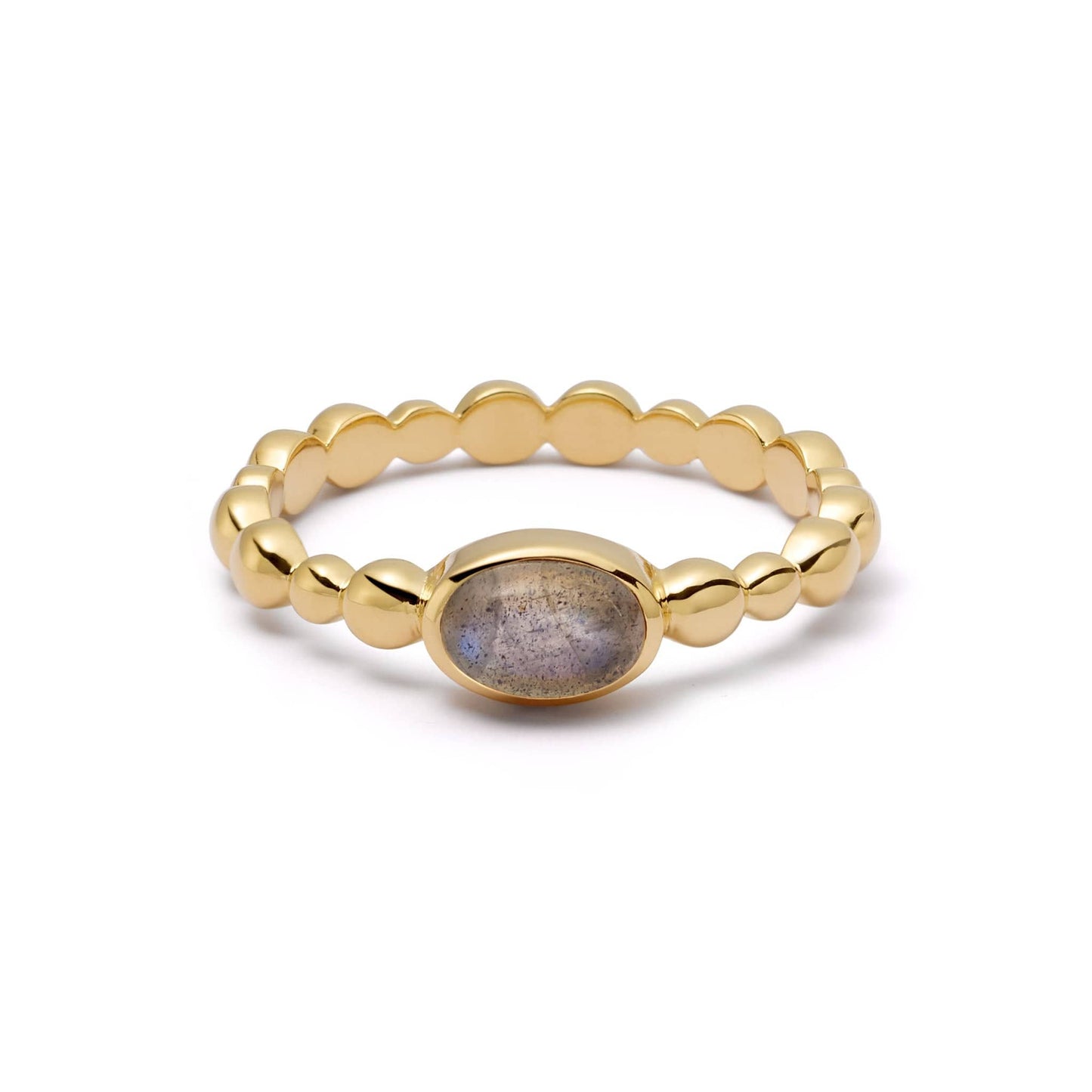 Healing Stone Bobble Ring 18ct Gold Plate