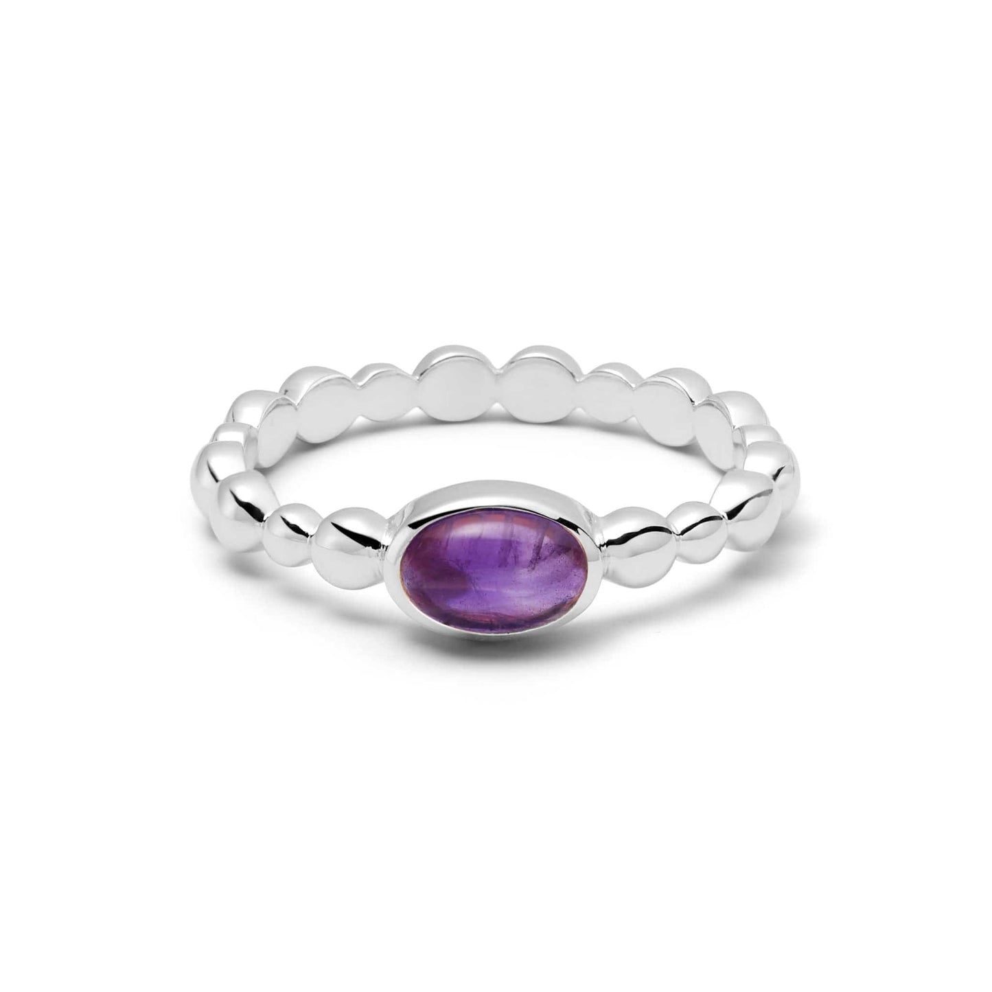 Healing Stone Bobble Ring Sterling Silver