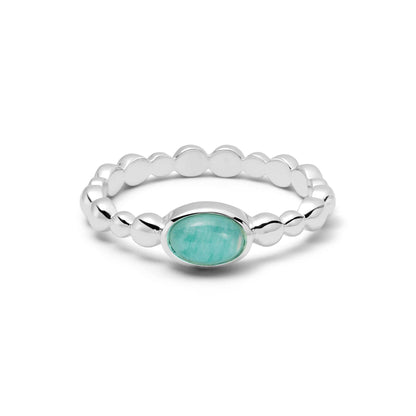 Healing Stone Bobble Ring Sterling Silver