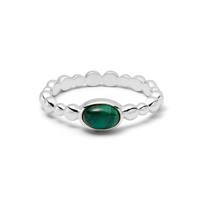 Healing Stone Bobble Ring Sterling Silver