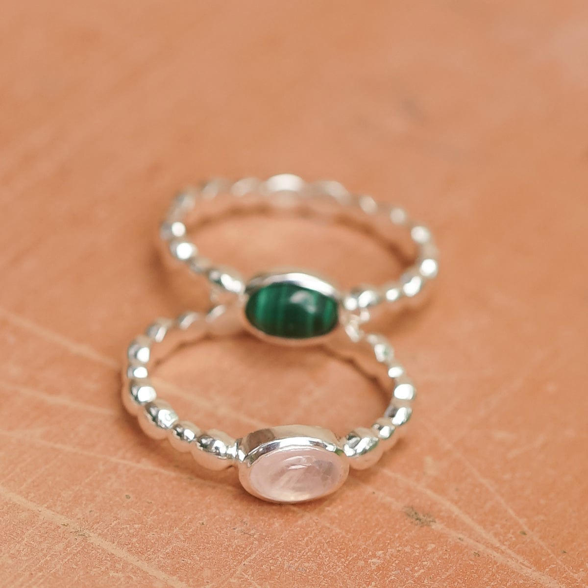 Healing Stone Bobble Ring Sterling Silver