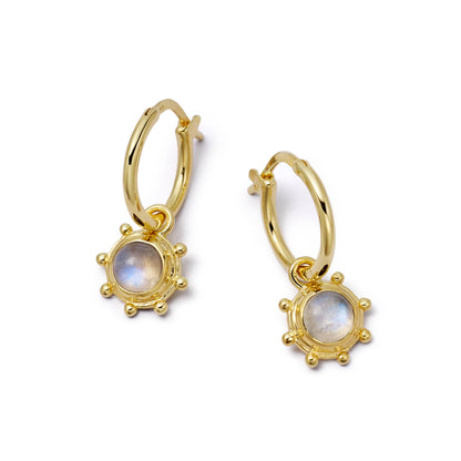 Healing Stone Charm Earrings 18ct Gold Plate