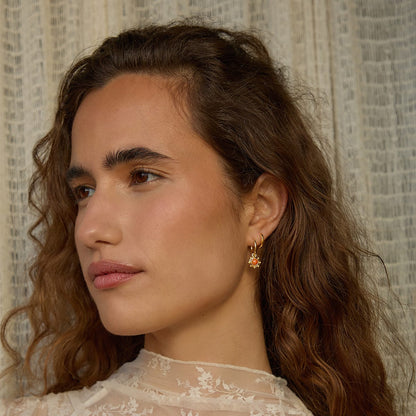 Healing Stone Charm Earrings 18ct Gold Plate