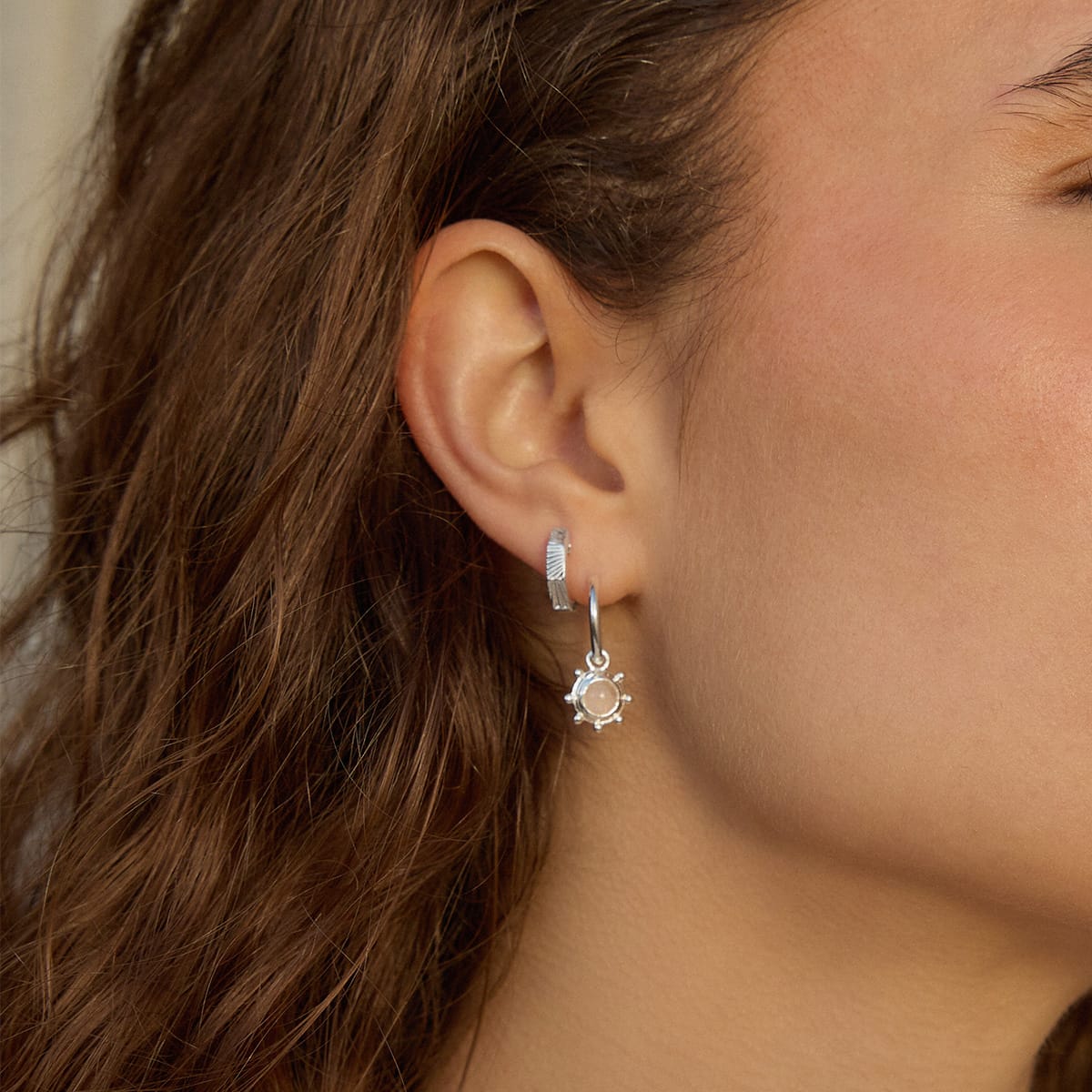Healing Stone Charm Earrings Sterling Silver