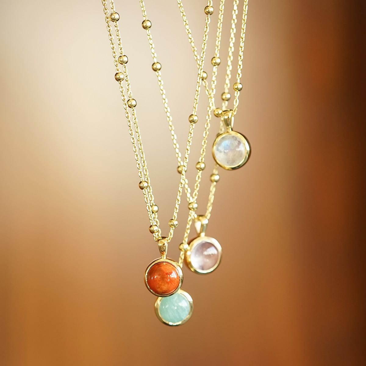 Healing Stone Necklace 18ct Gold Plate
