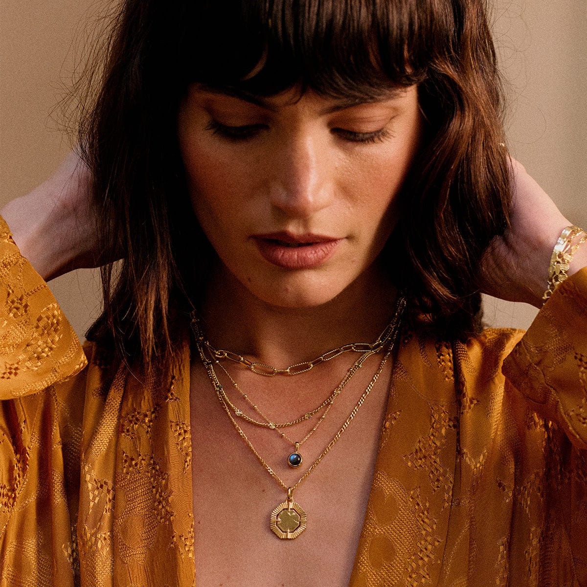 Healing Stone Necklace 18ct Gold Plate