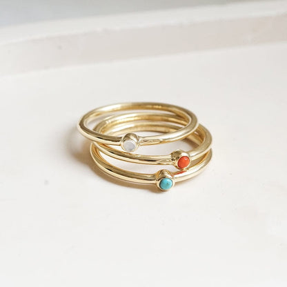 Healing Stone Ring 18ct Gold Plate