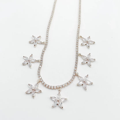 Treasure Jewels: Multi Crystal Star Necklace Gold