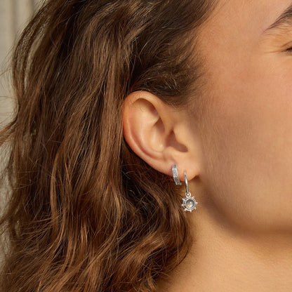 Labradorite Healing Stone Charm Earrings Sterling Silver
