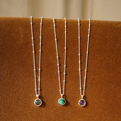 Labradorite Healing Stone Necklace Sterling Silver