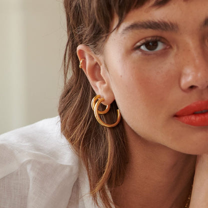 Maxi Bold Hoop Earrings 18ct Gold Plate