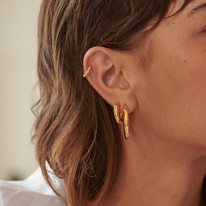 Mini Bold Hoop Earrings 18ct Gold Plate