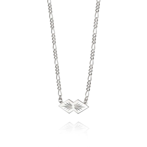 Mini Engraved Leaf Necklace Sterling Silver