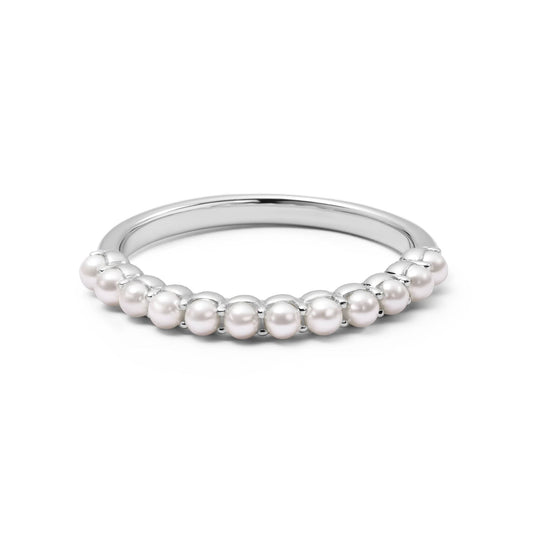 Mini Pearl Band Ring Sterling Silver