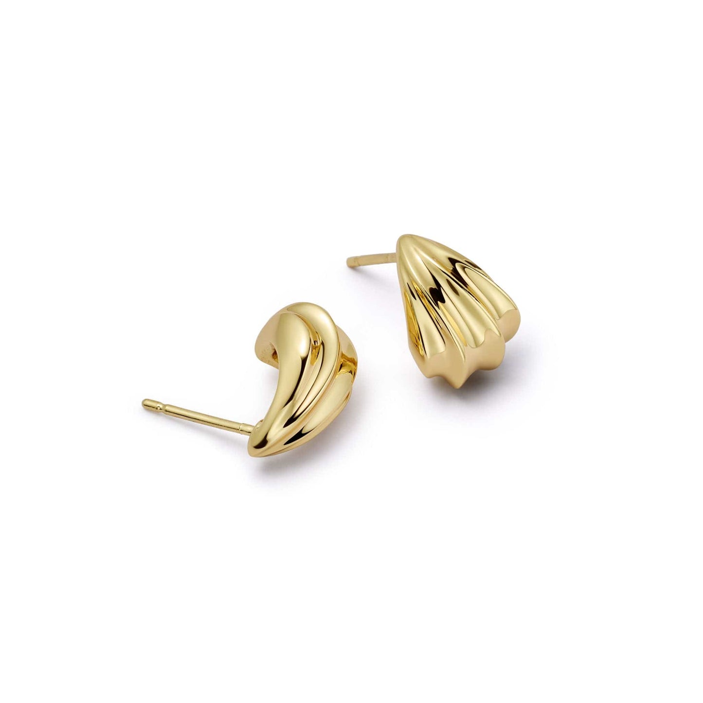 Wave Stud Earrings 18ct Gold Plate