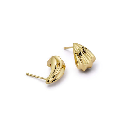 Wave Stud Earrings 18ct Gold Plate